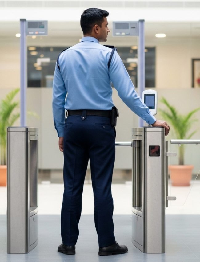 Standing Near Entry Scanner Gate